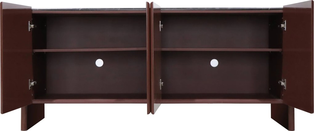 Komoda Loren 163 cm bordová/mramor