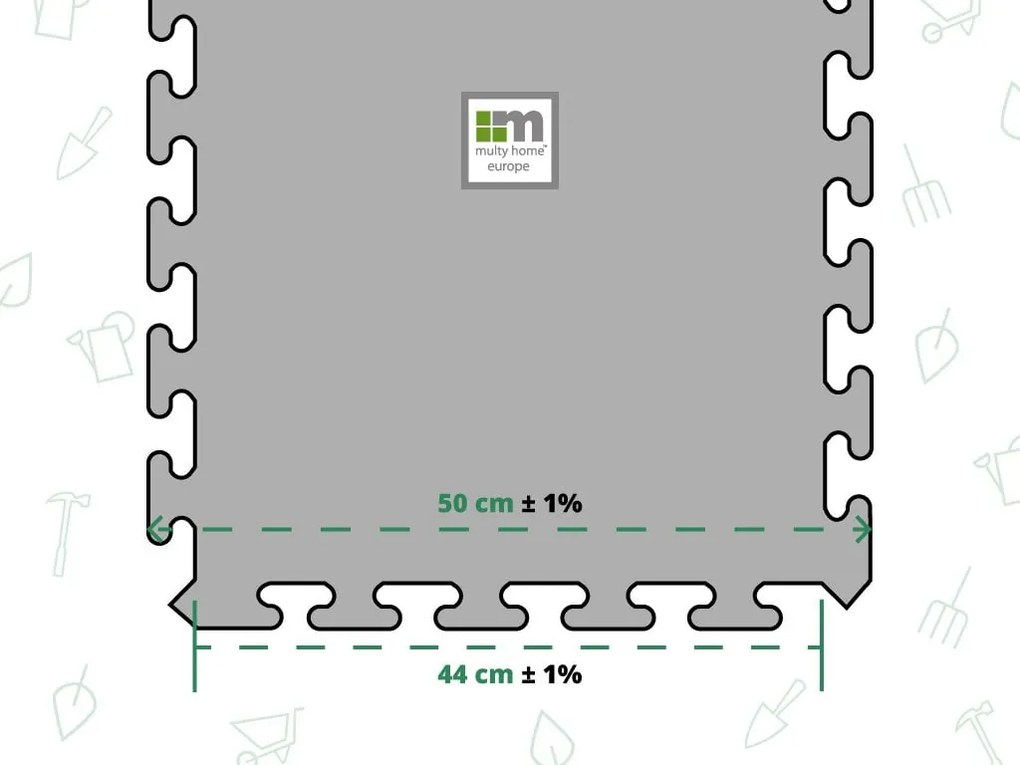 Multy Home Gumová dlaždica FITNESS TILE 50 x 50 cm, čierna
