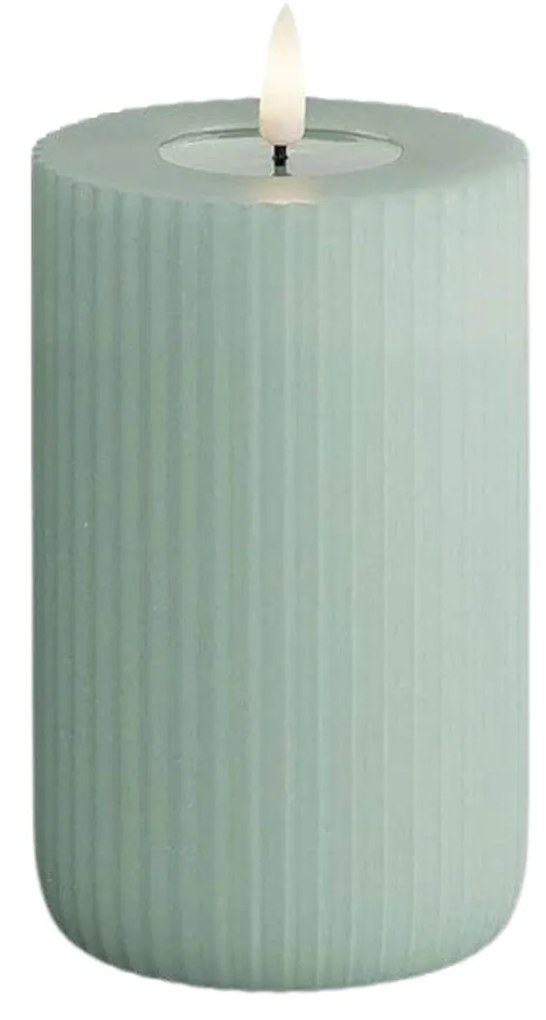 DeluxeHomeart LED sviečka Solid Stripe Salvie Green 12,5 cm