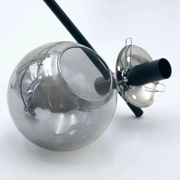 Luster na tyči LILOU 6xE14/5W/230V matný chróm/dymová