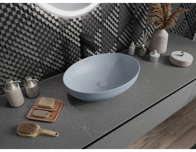 Mexen Cornelia, umývadlo na dosku 50 x 36 cm, šedo-modrá matná, 21885069