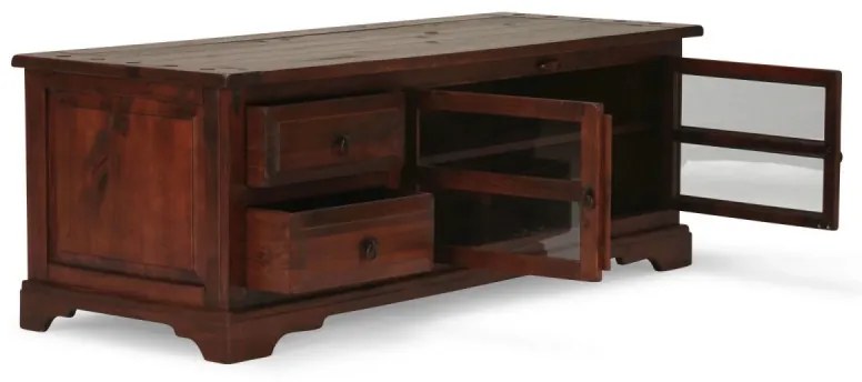 furniture-nabytek.cz - Masívny TV stolík Catana z borovice, lakovaný, hnedý