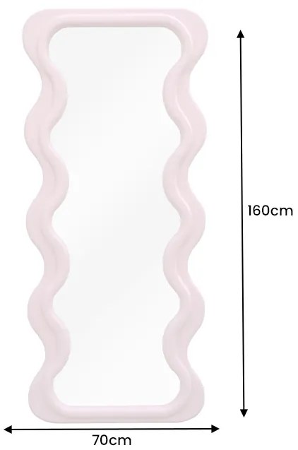 Nástenné zrkadlo Curvy 160cm ružové