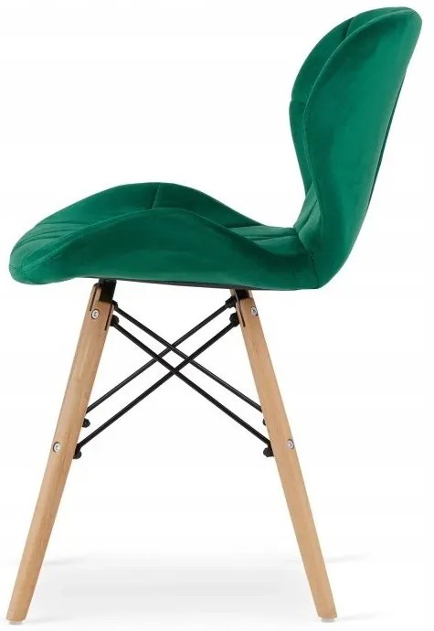 Jedálenská zostava TODI 60cm okrúhly stolový set čierny + 2 stoličky LAGO zelené
