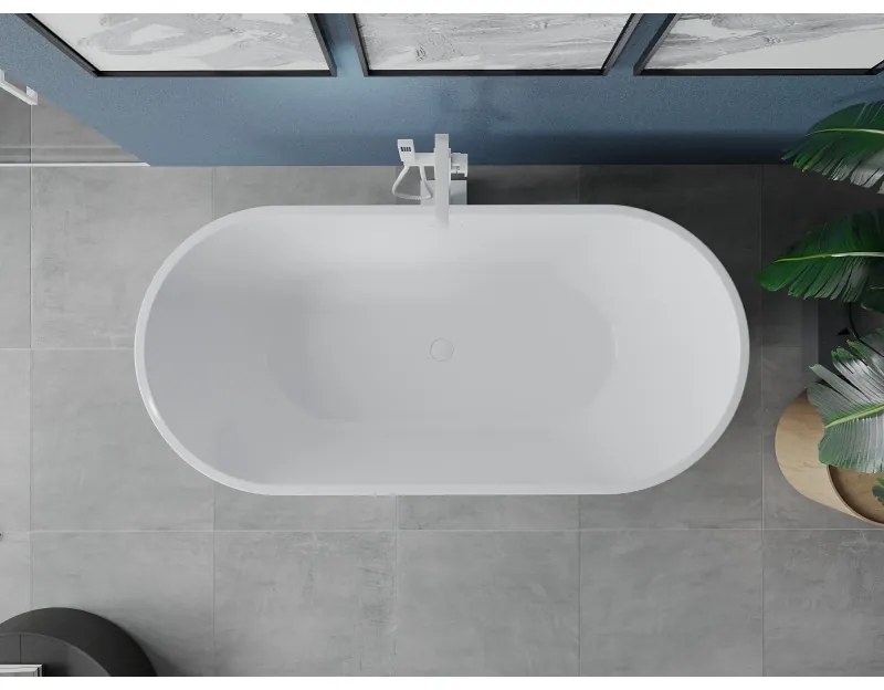 Mexen Luna, voľne stojaca vaňa 170 x 80 cm, biela, biely prepad, 52031708000-20