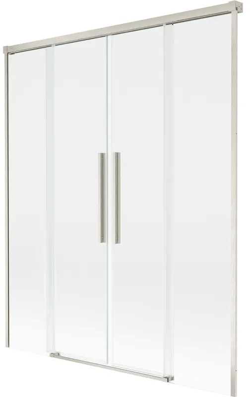 Mexen Rox, 2-krídlová posuvná vaňová zástena 140 x 150 cm, 8mm číre sklo, oceľový profil, 8C9-140-002-97-00