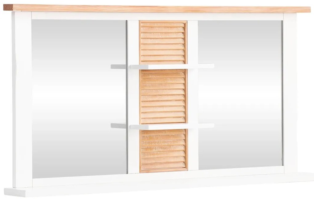 furniture-nabytek.cz - 2dílná koupelnová sada Capera, masivní borovice/MDF, lakovaná, bílá/hnědá