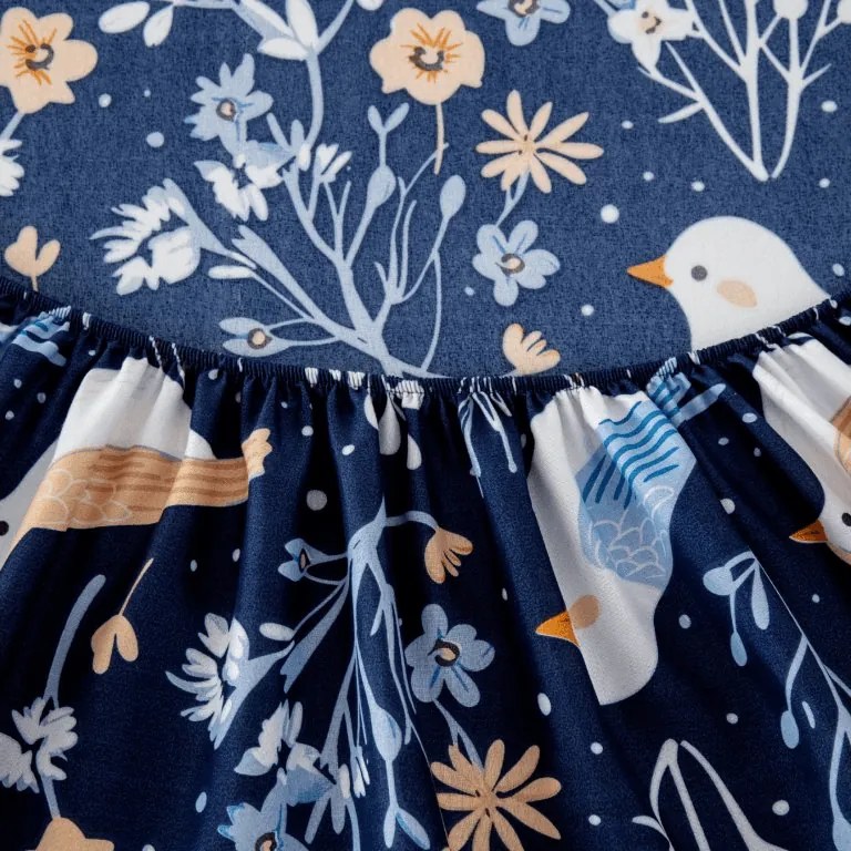 Plachta z mikrovlákna DENIM BIRDS modrá 180x200 cm
