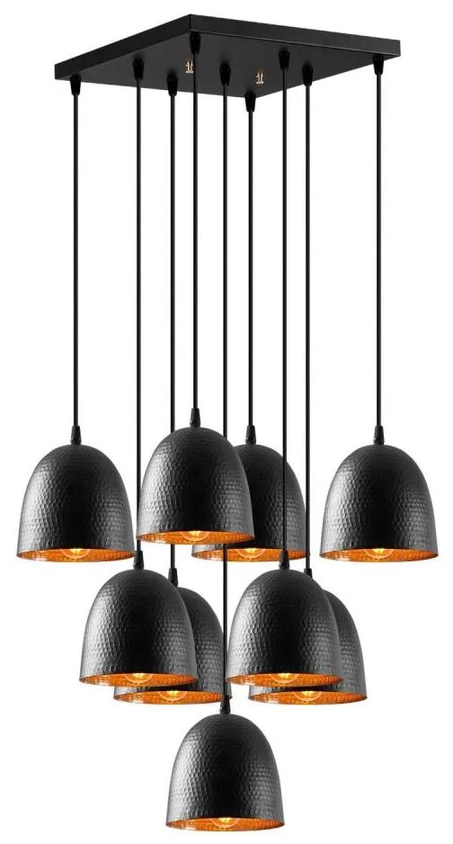 Závesný luster na lanku TATTOO 9xE27/40W/230V čierny