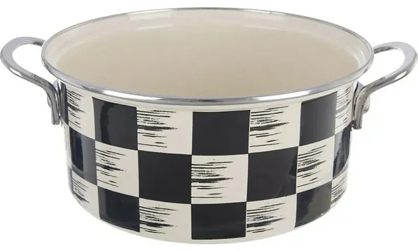 Kastról smalt ŠACHOVNICA Lem 3 l , pr. 22 cm