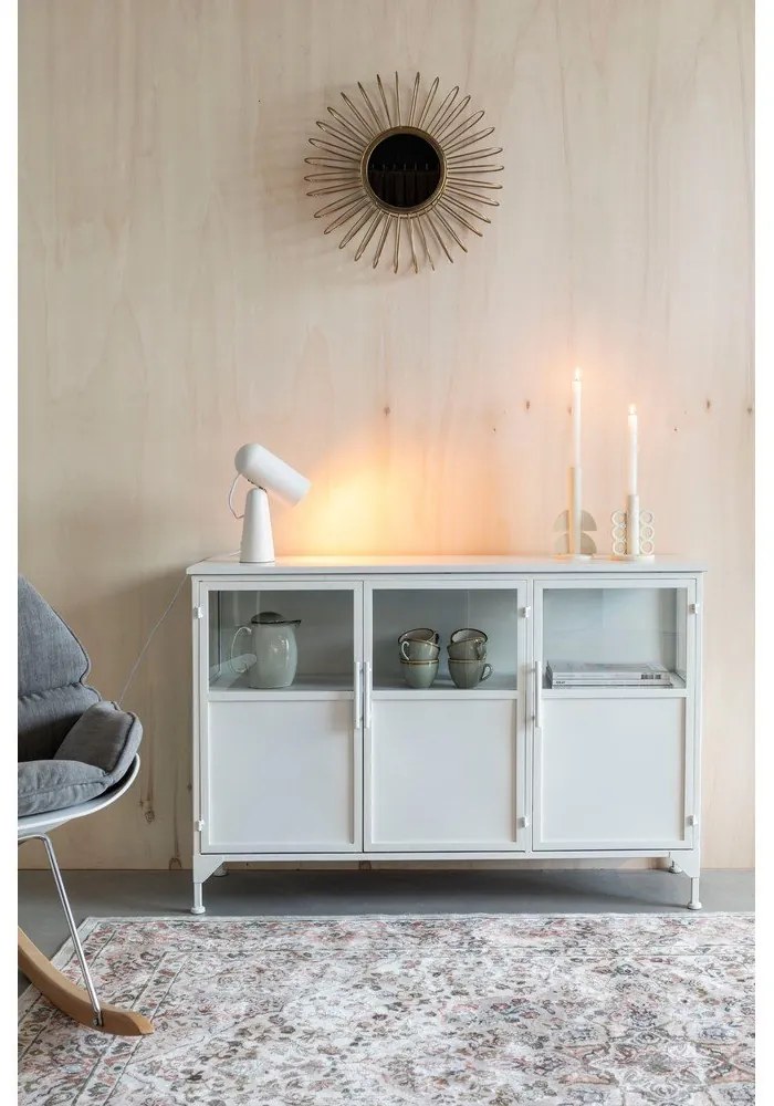 Biela kovová vitrína 35x80 cm Miya – White Label