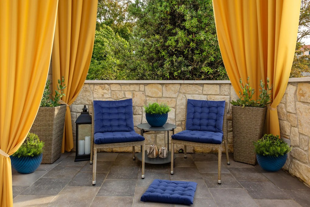 KRÁTKY ZÁVES NA PÁSKE RITA 140X175 CM HORČICOVÁ