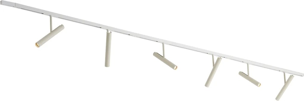 Moderný koľajnicový systém biely so 6 béžovými reflektormi 1-fázový - Slimline Avery