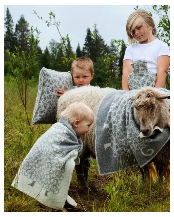 Vlnená deka Kili 65x90, sivá