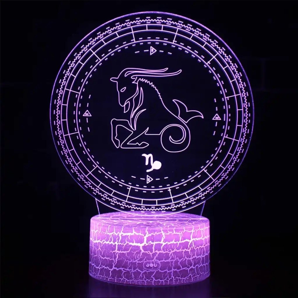3Dmix 3DL-SL075 – 3D LED nočná lampa - znamenie zverokruku Kozorožec (Solar)