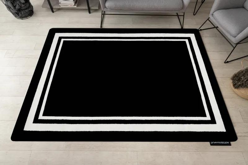 Koberec HAMPTON Border rám, čierna Veľkosť: 120x170 cm