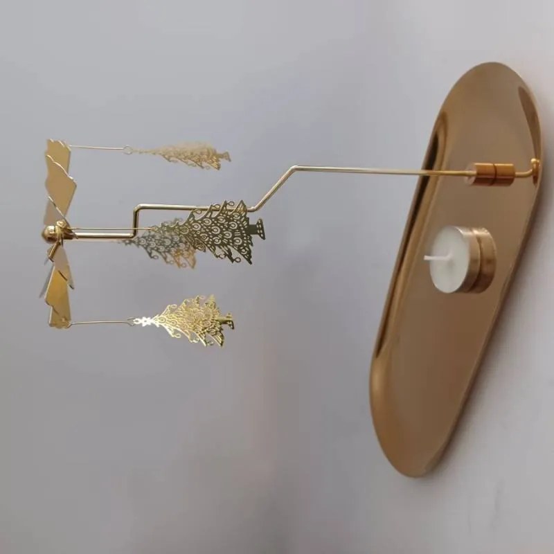 DECOLED Andělské zvonění, 23 x 20,5 cm, stromečky, zlaté