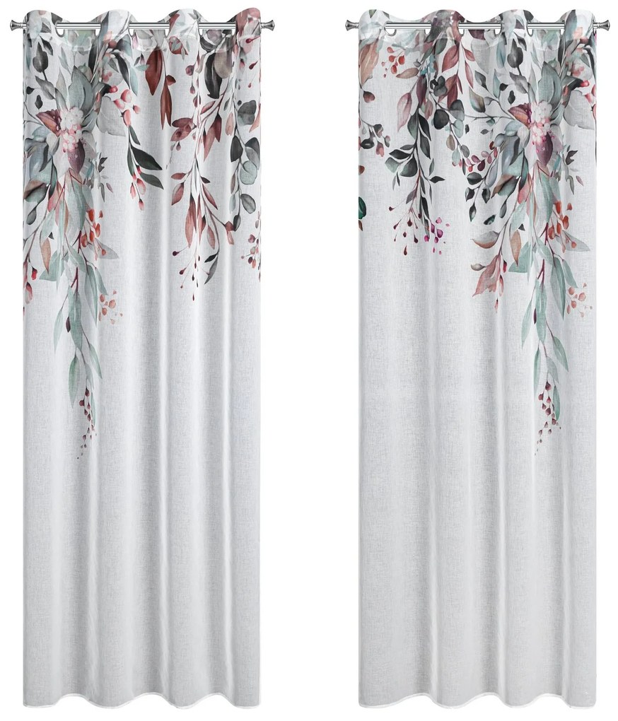 ZÁVES NA KRÚŽKOCH MEG, SADA 2KS 140X260 CM KVETY