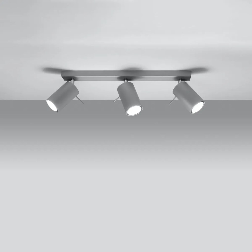 Bodové svietidlo Ring, 3x sivé kovové tienidlo, (možnosť polohovania)