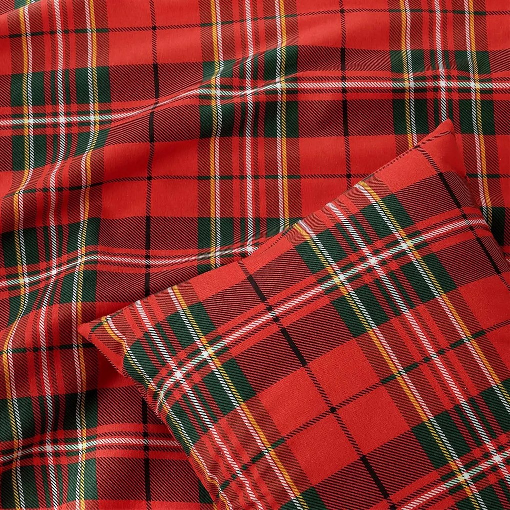 Goldea flanelová obliečka na vankúš - červené káro 40 x 40 cm