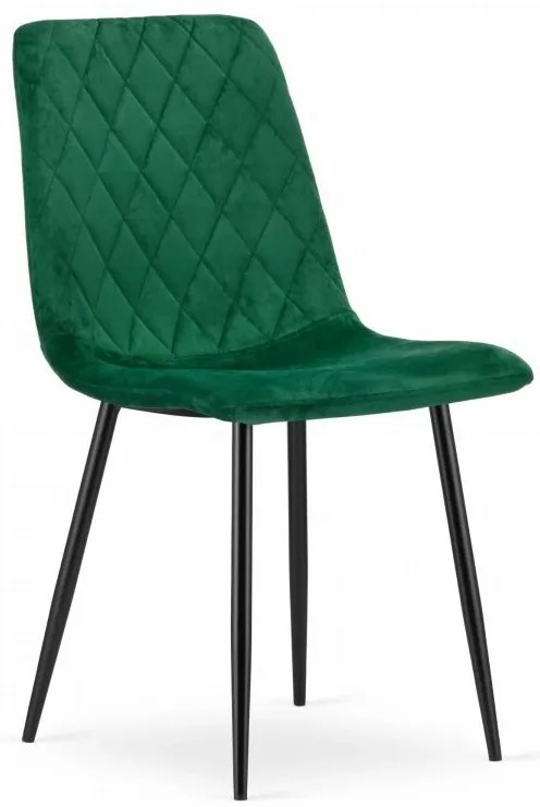 Set 4 kresiel TURIN - tmavozelený zamat
