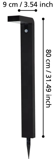 Eglo 900246 - LED vonkajšia solárna lampa so senzorom 18xLED/0,2W/3,7V IP44