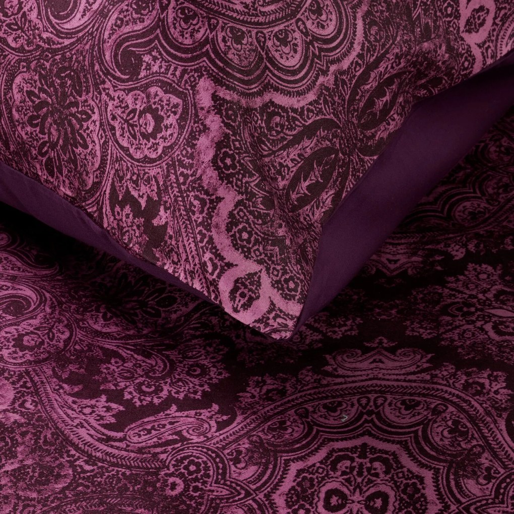 POSTEĽNÉ OBLIEČKY TERRA COLLECTION AVINION5 220X200 CM, 2KS 70X80 CM TMAVOFIALOVÁ