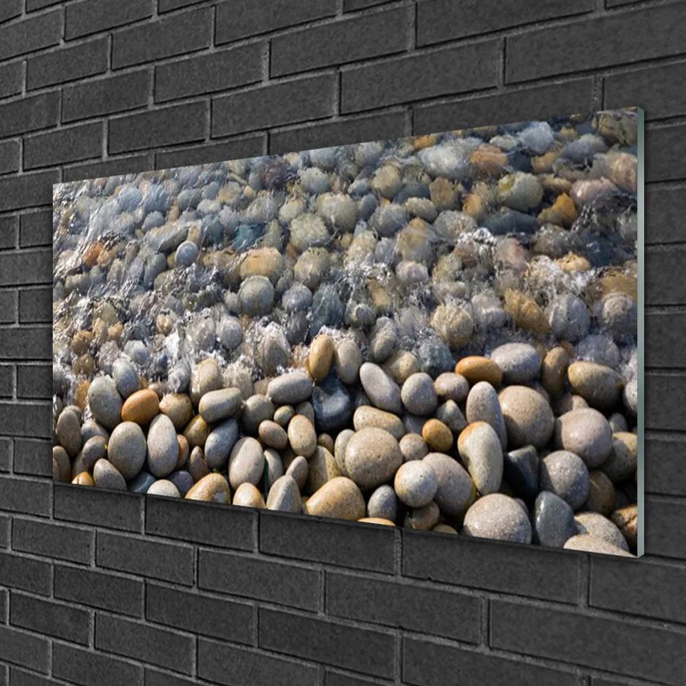 Skleneny obraz Kamene voda umenie 120x60 cm