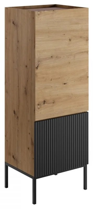 Komoda Zulek 50 2D, Farby: dub artisan / dub artisan + čierna