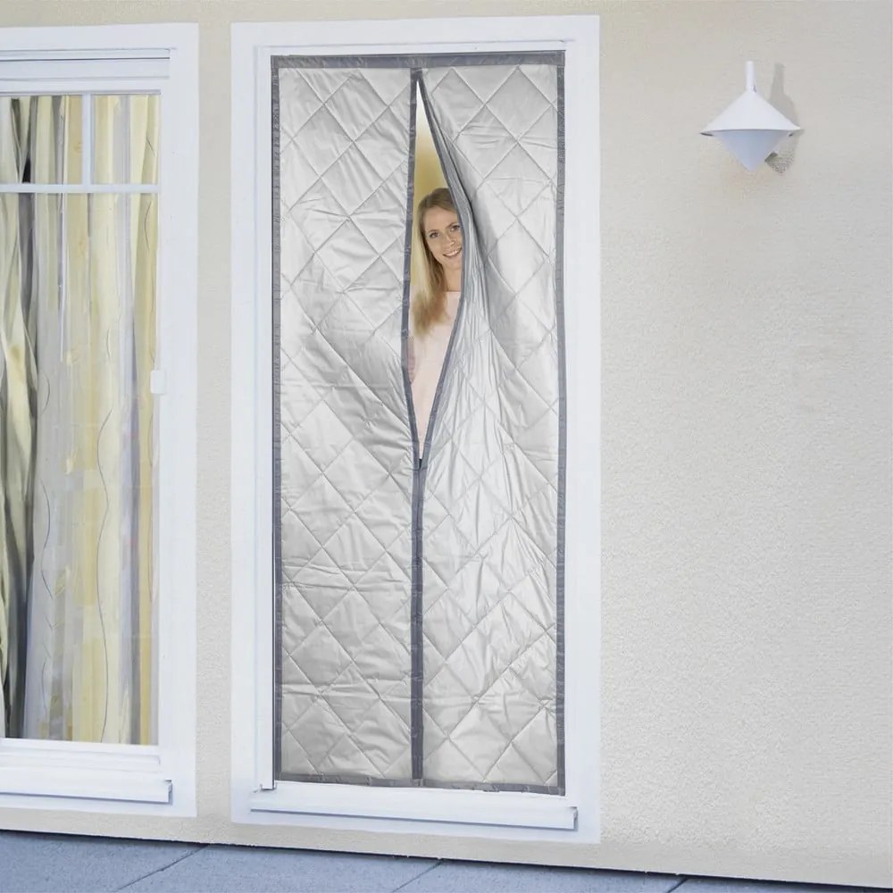 Termo záves do dverí v sivo-striebornej farbe 80x200 cm – Maximex