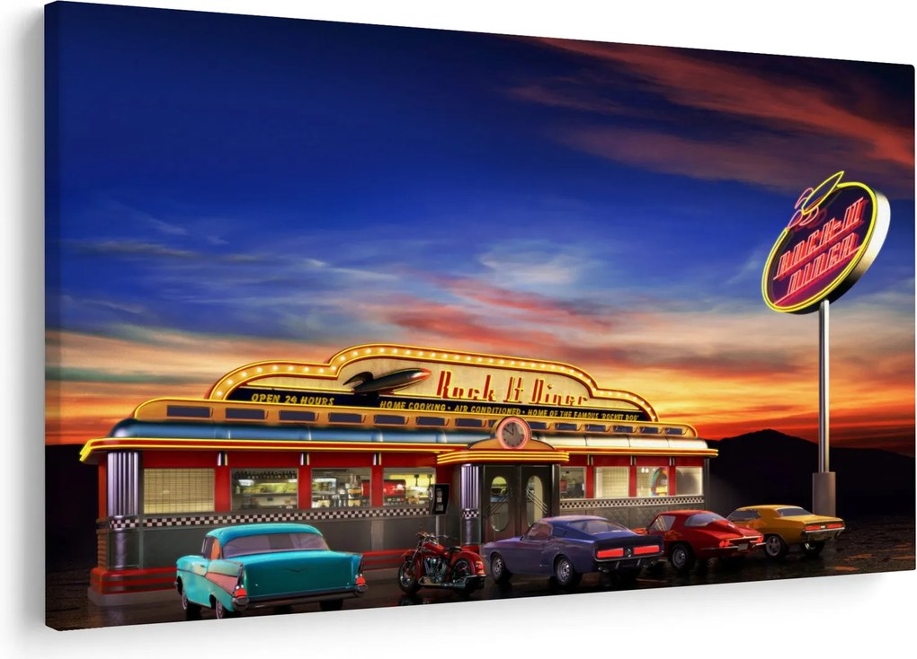 Obraz - Večerný bar (90x60 cm)