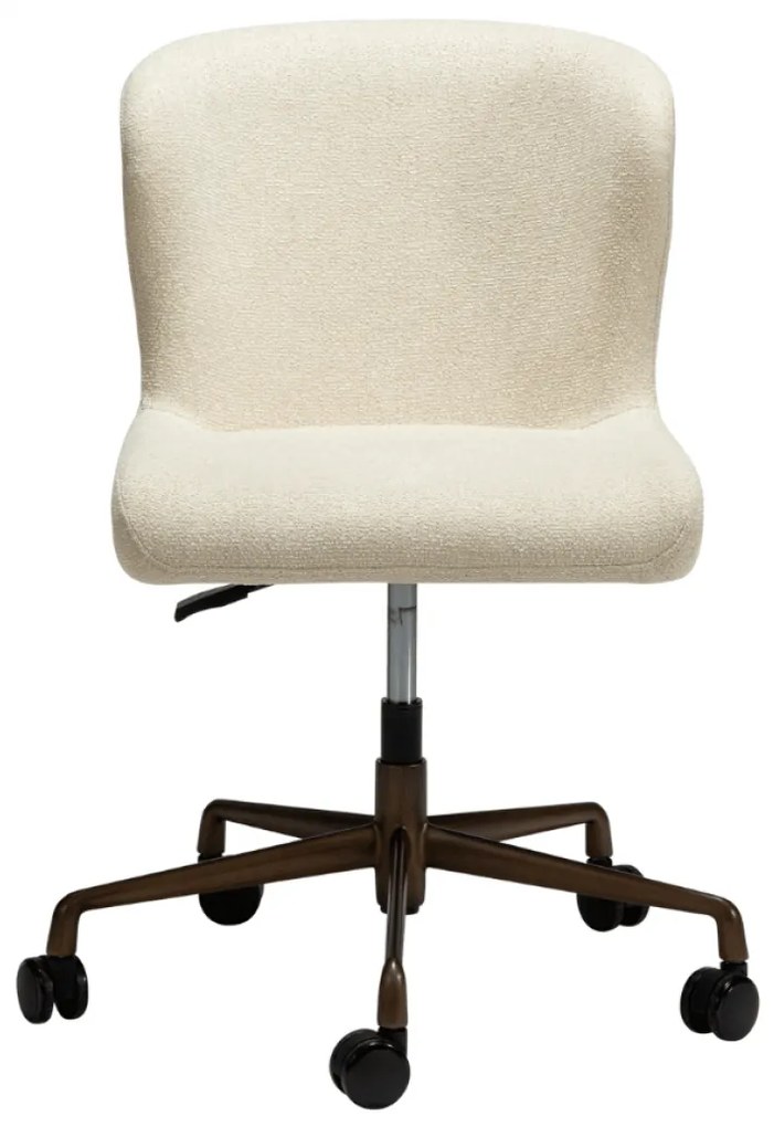 GLAM ČALÚNENÁ OFFICE STOLIČKA almond/antique brass