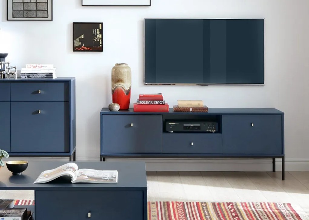 TV skrinka Mono, tmavo modrá