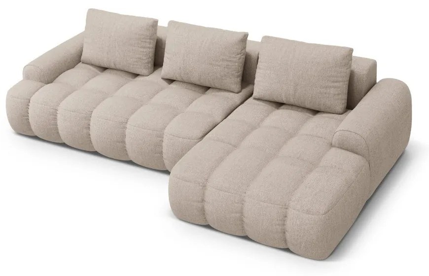 Svetlohnedá rozkladacia/s úložným priestorom rohová pohovka (pravý roh/s leňoškou) Linz – Cosmopolitan Design