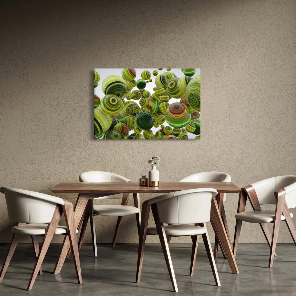 Obraz pruhovaných gúľ (90x60 cm)