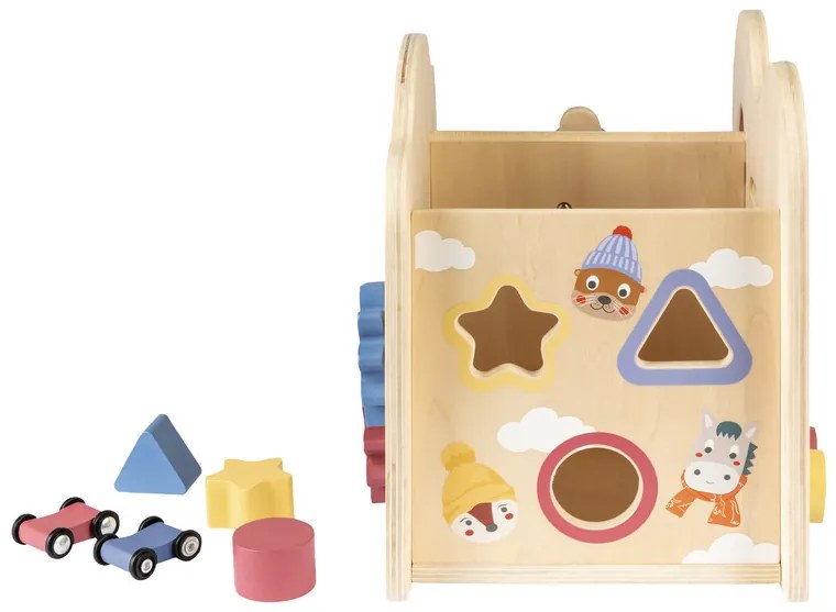 lupilu® Drevený vozík/Kocka na rozvoj motoriky (kocka na rozvoj motoriky) (100367679)