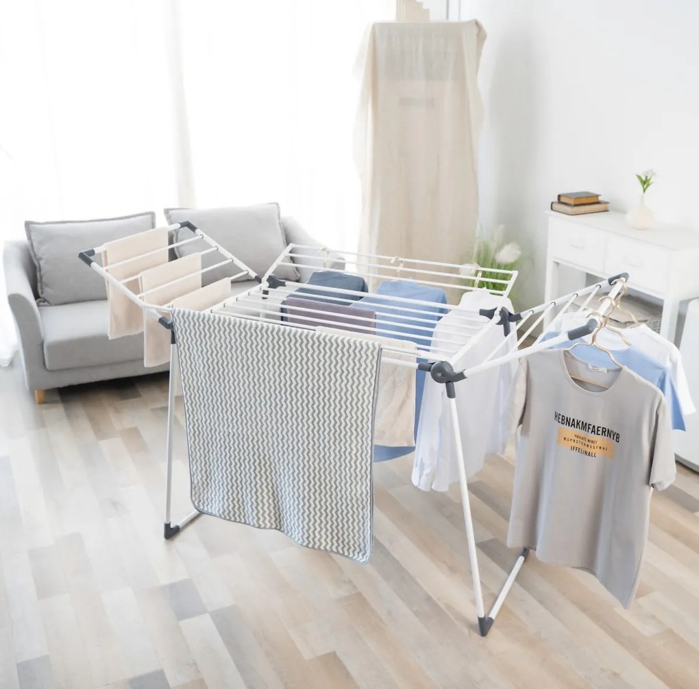 Sušiak na bielizeň TIANA biely/antracitový