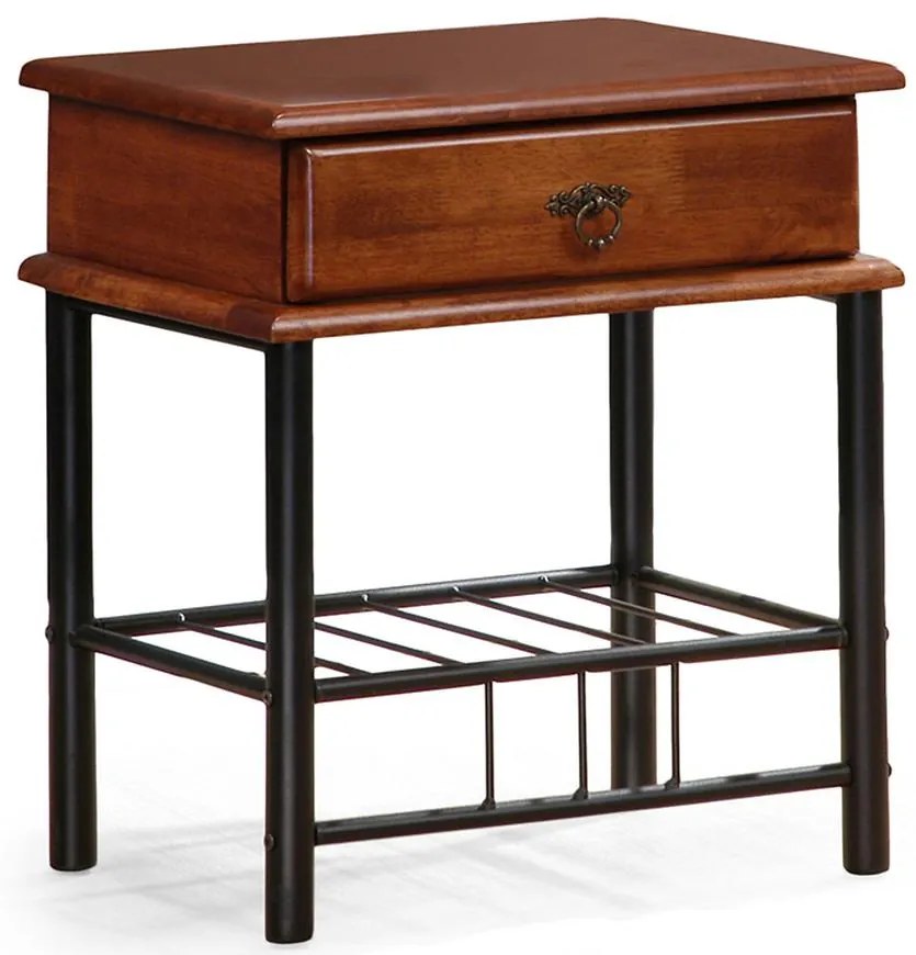 Nočný stolík Fiona starožitná čerešňa/čierna