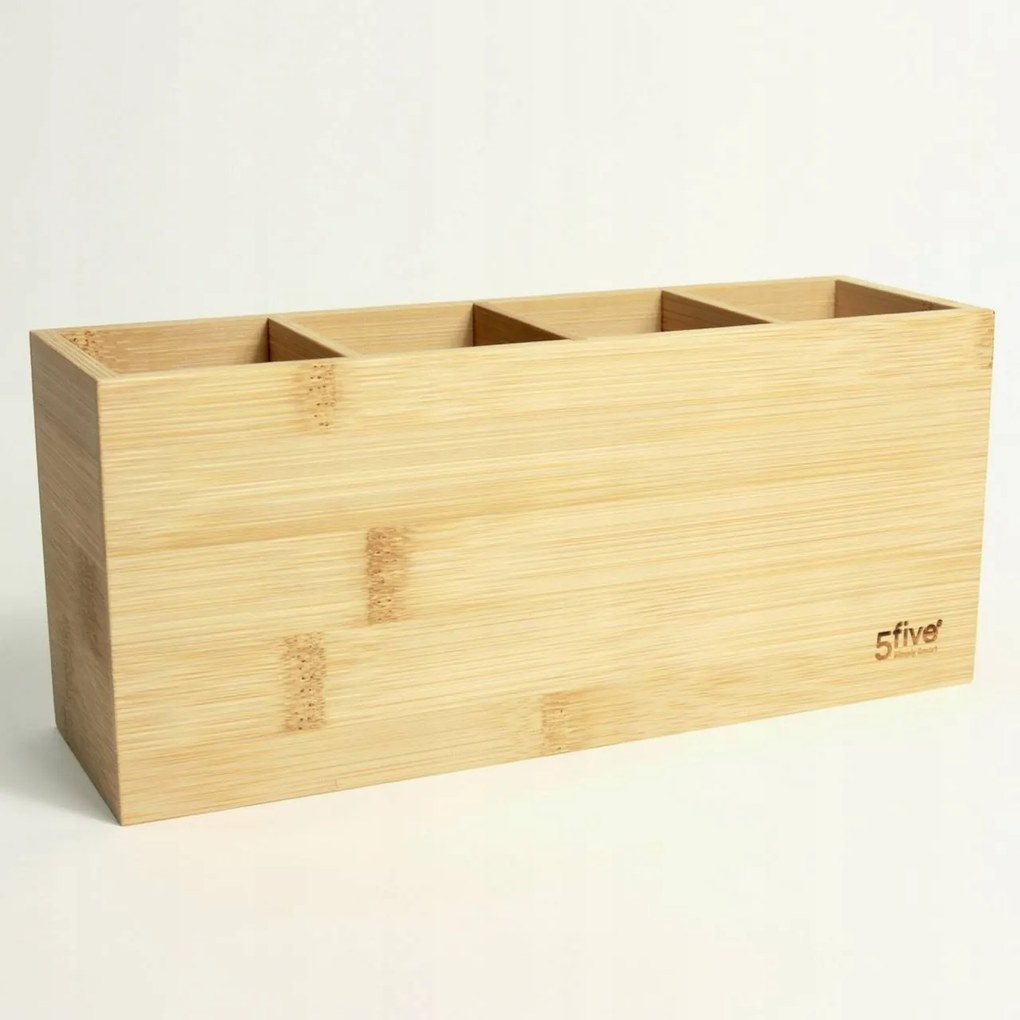 5Five® Bambusový organizér, stojan, 4 priehradky na stojace predmety, SELENA