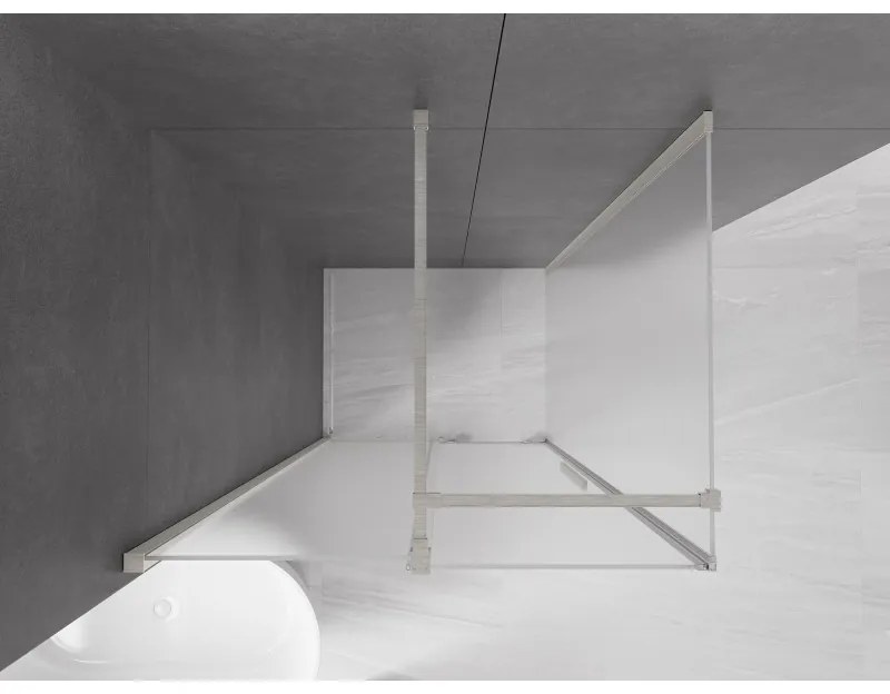 Mexen Velar, sprchový kút s posuvnými dverami 130 x 85 cm, 8mm sklo námraza, brúsená oceľ, 871-130-085-31-97