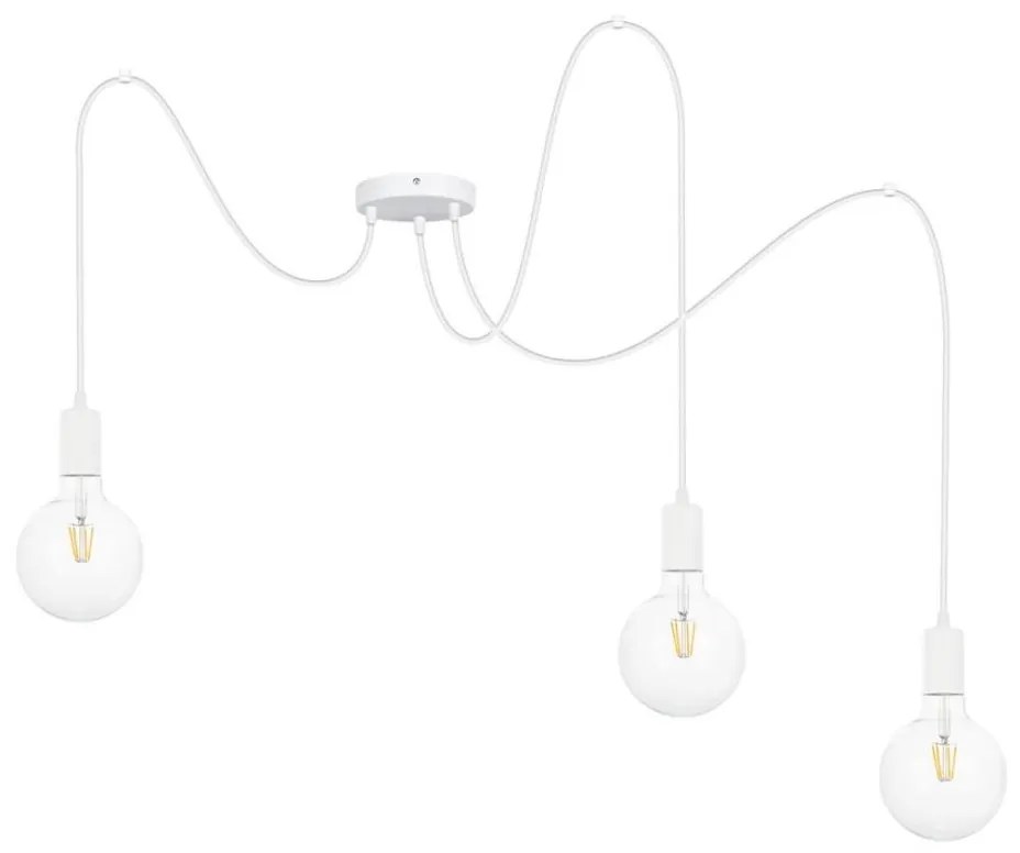 Luster na lanku MIROS 3xE27/60W/230V pavúk biela