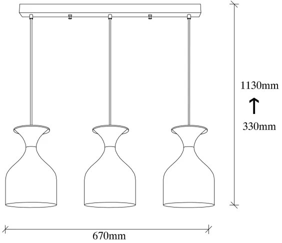 Závesný luster SIVANI na lane 3xE27/40W/230V biela/medená