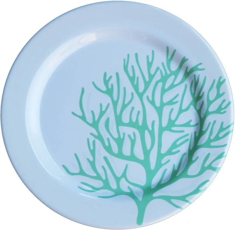 Sada 6 melamínových tanierov Sunvibes Corail Bleu, ⌀ 25 cm
