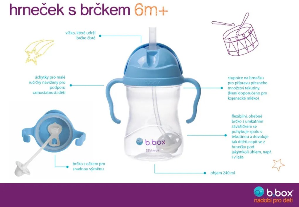 Hrnček so slamkou - kobaltovomodrý 240 ml