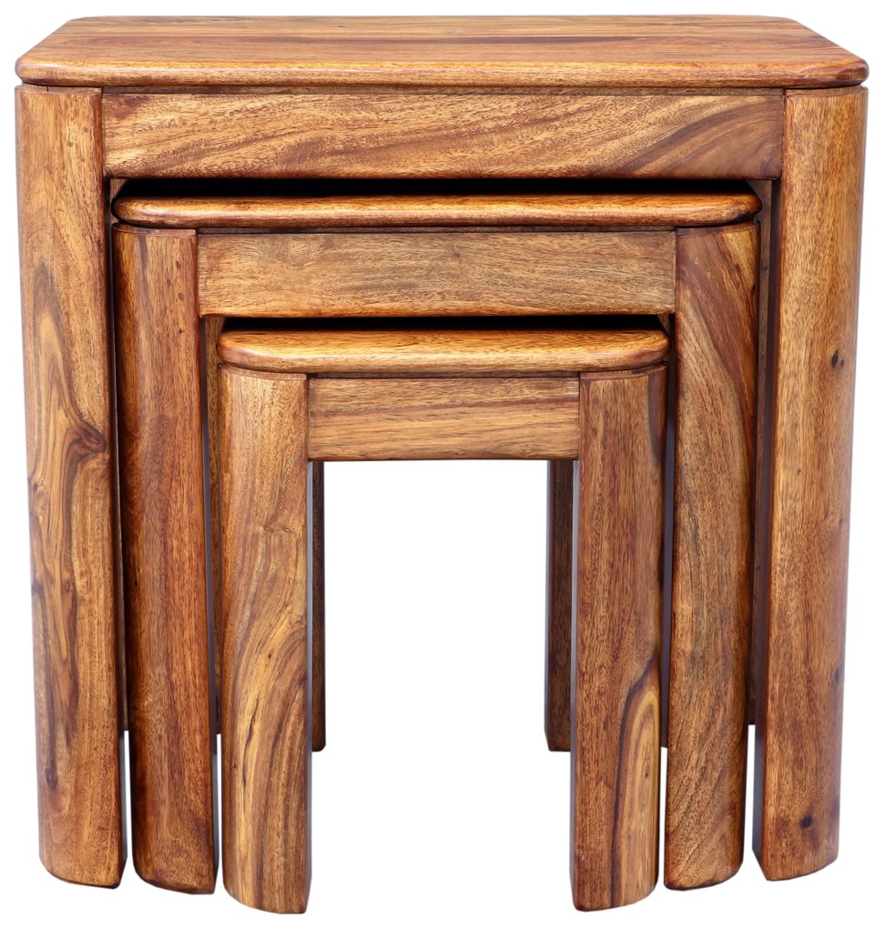 furniture-nabytek.cz - Odkladacie stolíky Tina 3 ks z indického masívu palisander