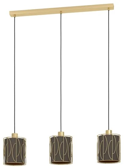 Eglo 390207 - Luster na lanku COROJAL 3xE27/40W/230V zlatá/hnedá