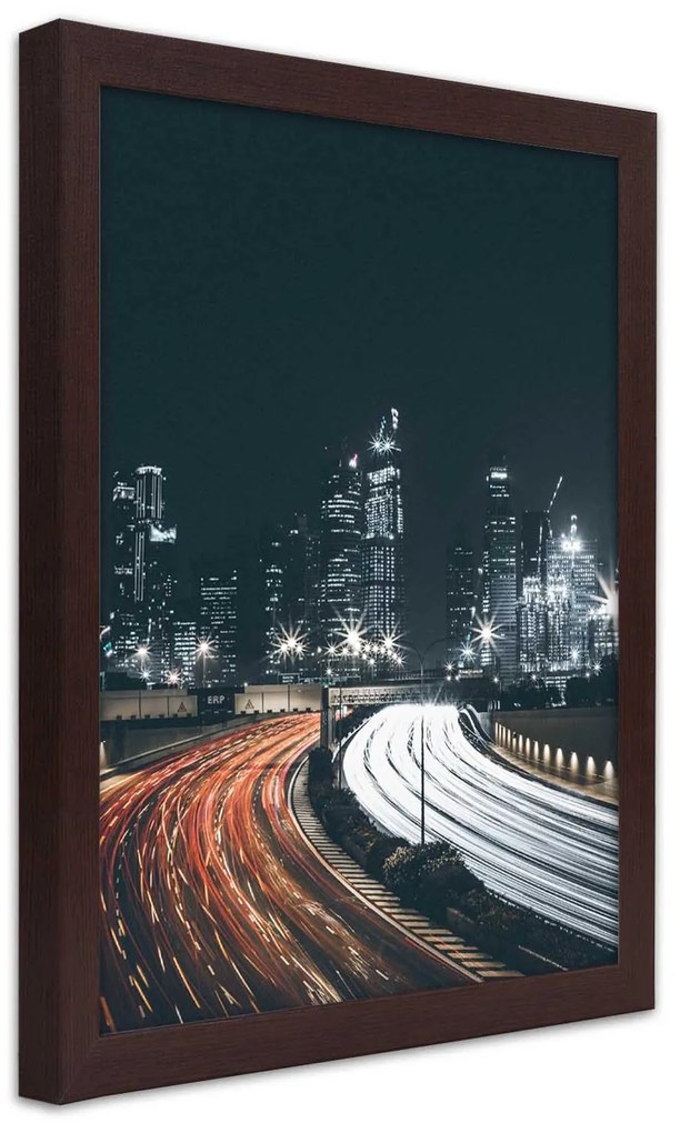 Gario Plagát Noc vo veľkomeste Farba rámu: Bez rámu, Rozmery: 70 x 100 cm