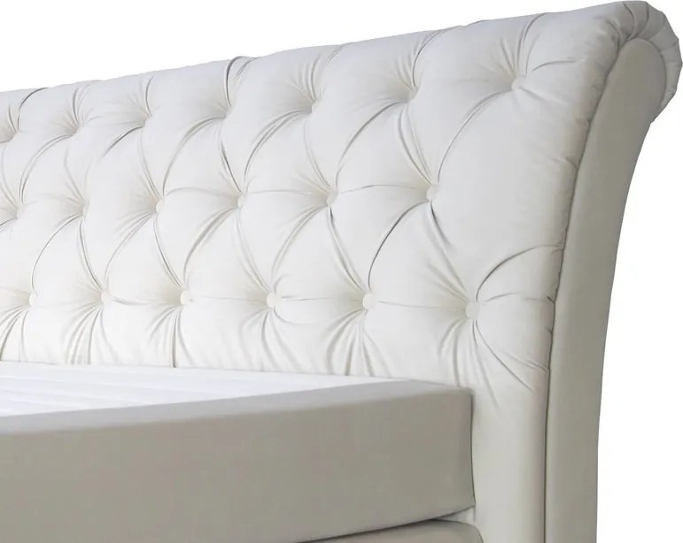 Posteľ boxspring Agnes 180x200 cm, krémová látka