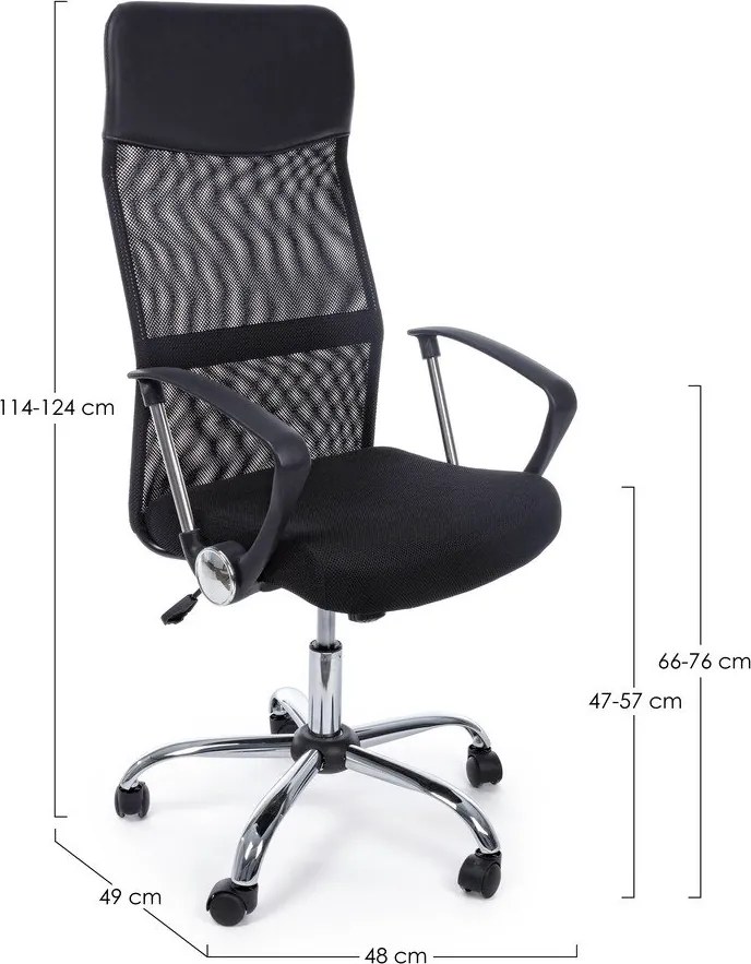 Čierna čalúnená kancelárska stolička Dakar – Yes Everyday