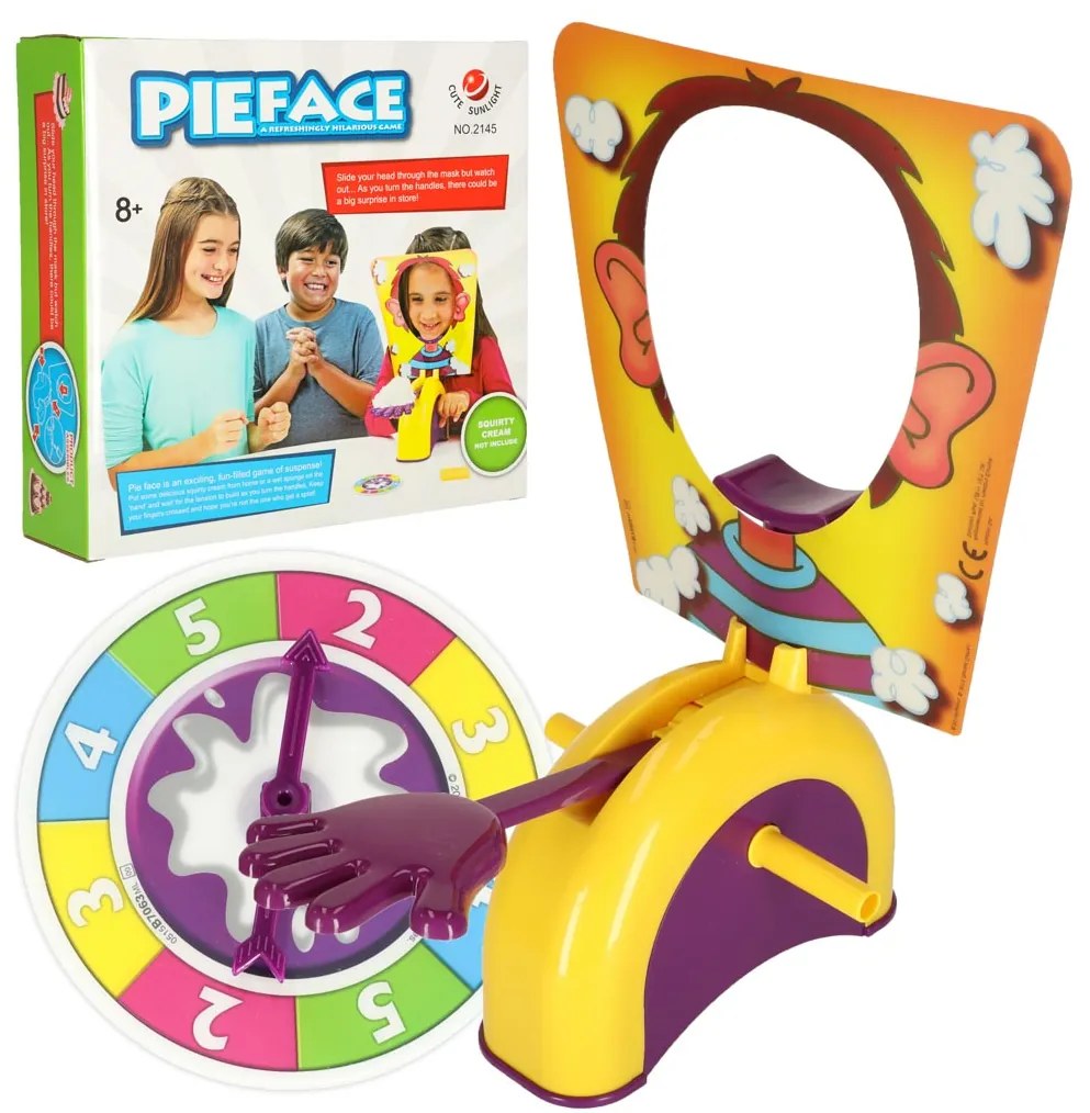KIK Pie Face – spoločenská hra s tvárou koláča, rodinná zábava a darček pre deti 5+